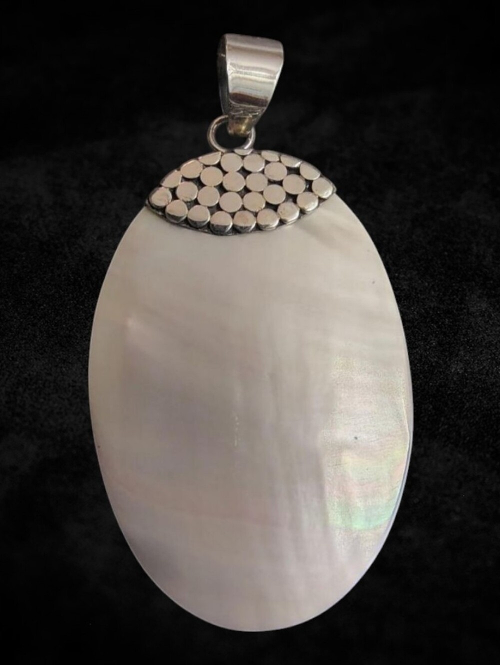 Oval Mother of Pearl Statement Pendant